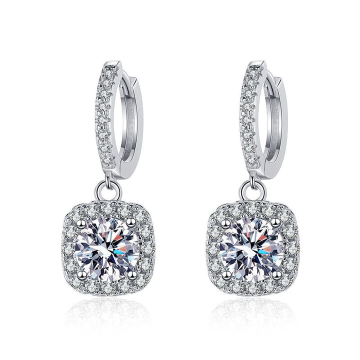 Women's Fashion Silver Mossstone Earrings