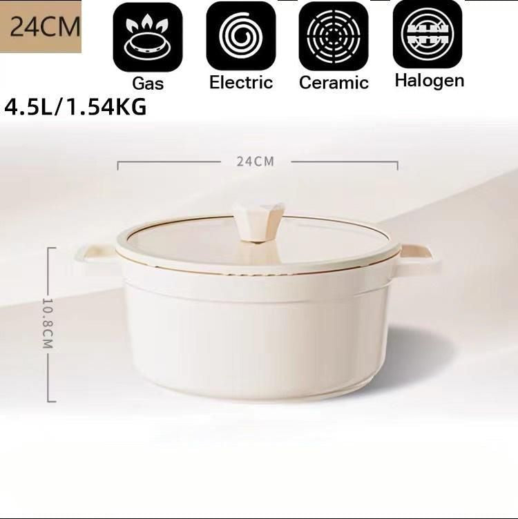 Aluminum Die-cast Non-stick Enamel Stockpot With Lid