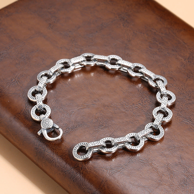 Sterling Silver Jewelry Antique Ring Buckle Bracelet