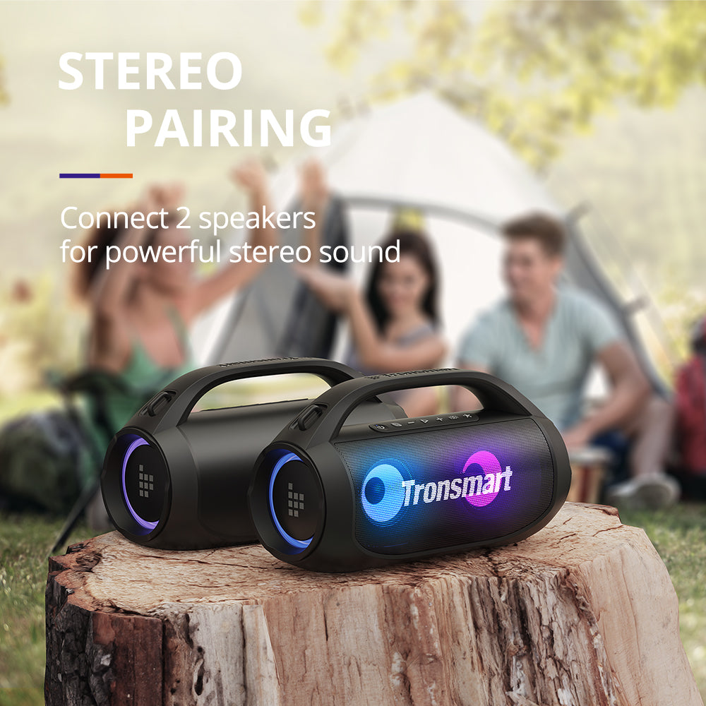 Powerful Portable Speaker with Bluetooth 5.3, 24-Hour Playtime, and Dynamic Lighting
