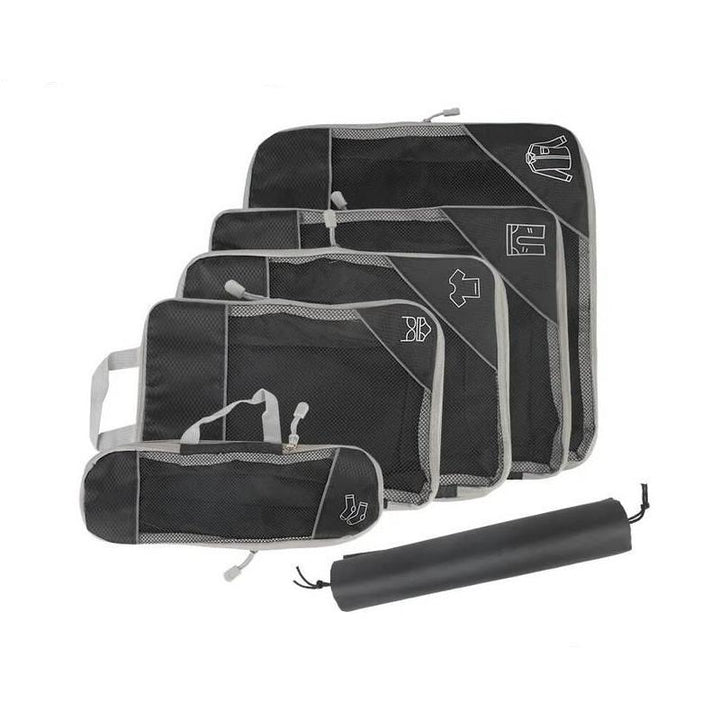 Travel Organizer Set - Compressed Packing Cubes & Lightweight Shoe Bag