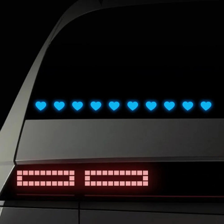 Reflective Heart-Shaped Safety Stickers for Vehicles