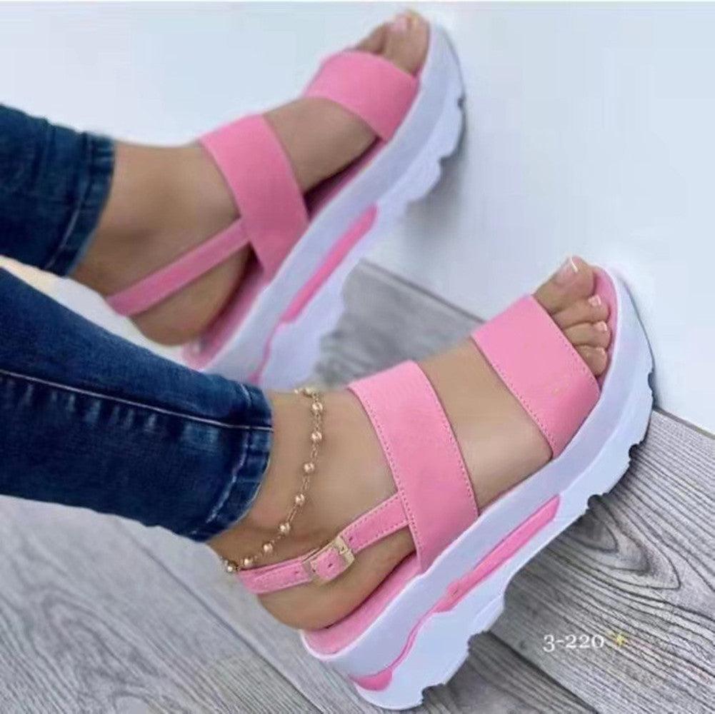 Statement Round Toe Platform Casual Women's Sandals - MRSLM