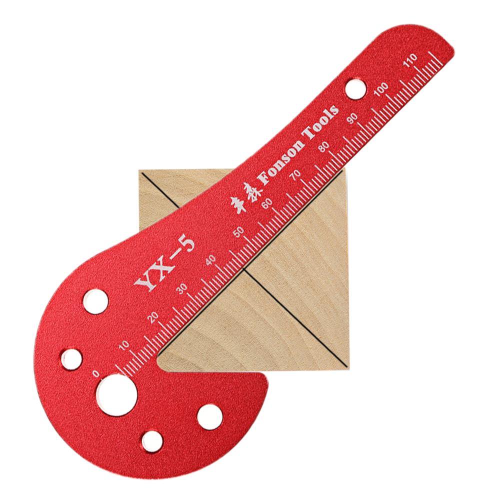 YX5 Woodworking Center Finder Scriber 45 Degree Angle Line Caliber Aluminum Alloy Aids Center Line Marker for Round and Square - MRSLM