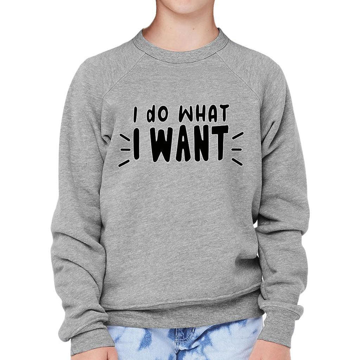 I Do What I Want Kids' Raglan Sweatshirt - Trendy Sponge Fleece Sweatshirt - Cool Design Sweatshirt - MRSLM