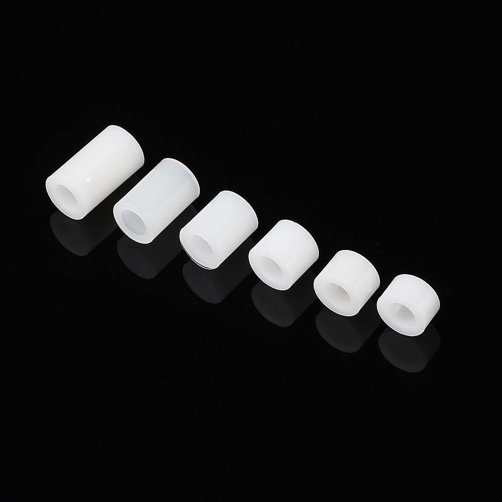 100Pcs M4 White Nylon ABS Non-Threaded Spacer Round Hollow Standoff For PC Board Screw Bolt - MRSLM