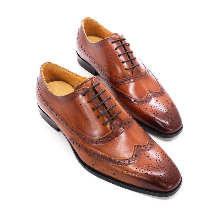 Men's Classic Japanese Leather Shoes Brogue Carved Hollow - MRSLM