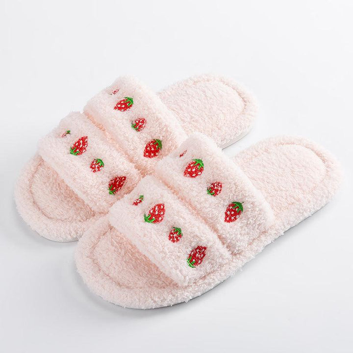 Home Indoor Slippers Plush Cute Wooden Floor Soft Bottom - MRSLM