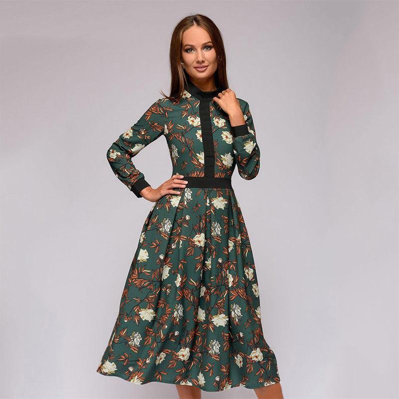 Printed women's stitching dress - MRSLM