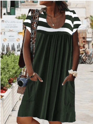 Striped short sleeve dress - MRSLM