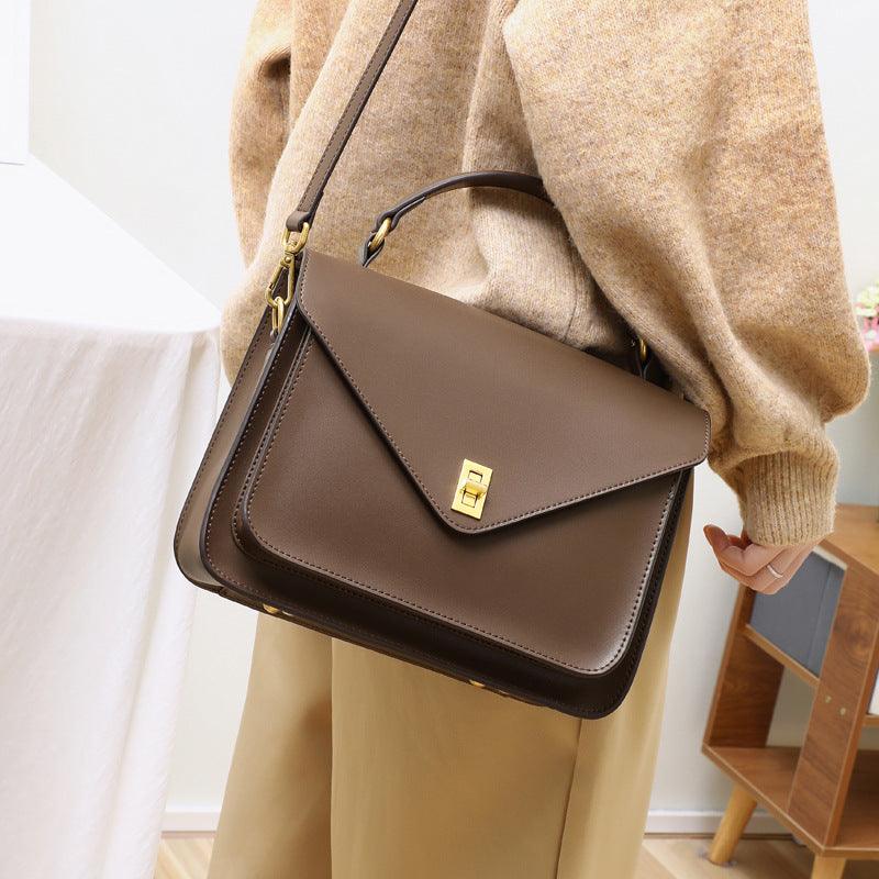 Fashion Retro Leather Handbag Women's - MRSLM