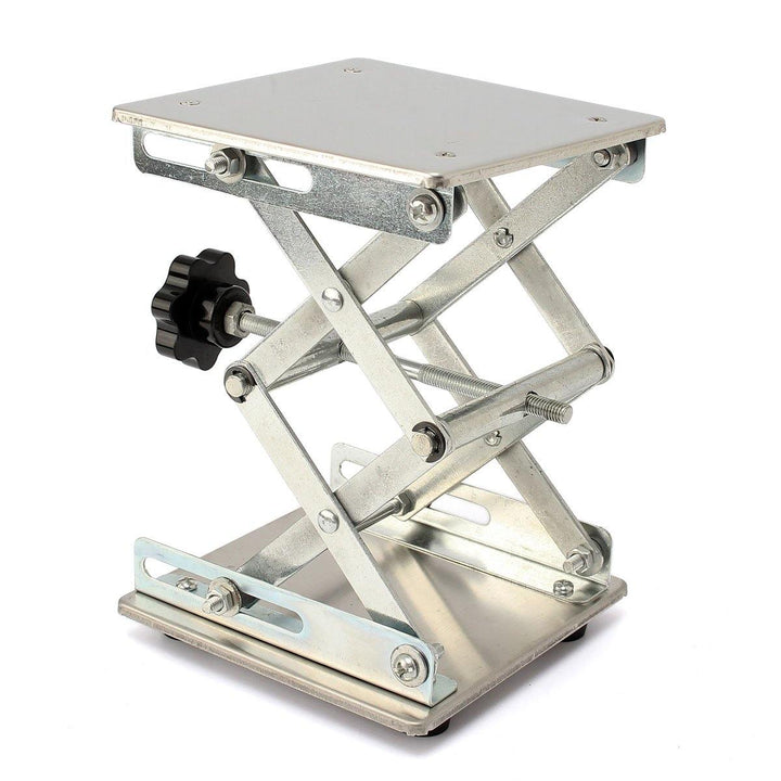 5.9 x 5.9" Stainless Steel Lifting Platform Lab Stand Lift Riser Lifter Scissor Rack 150x150x250mm - MRSLM