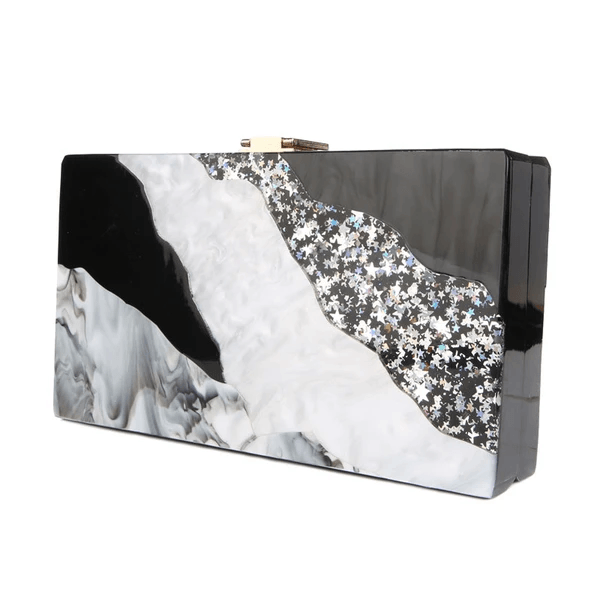 Acrylic hand dinner dress bag Luxury Marble Phone Clutch - MRSLM