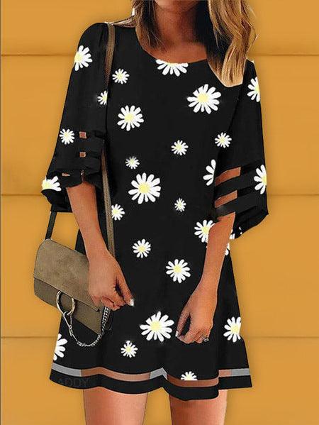 Daisy print mesh dress - MRSLM