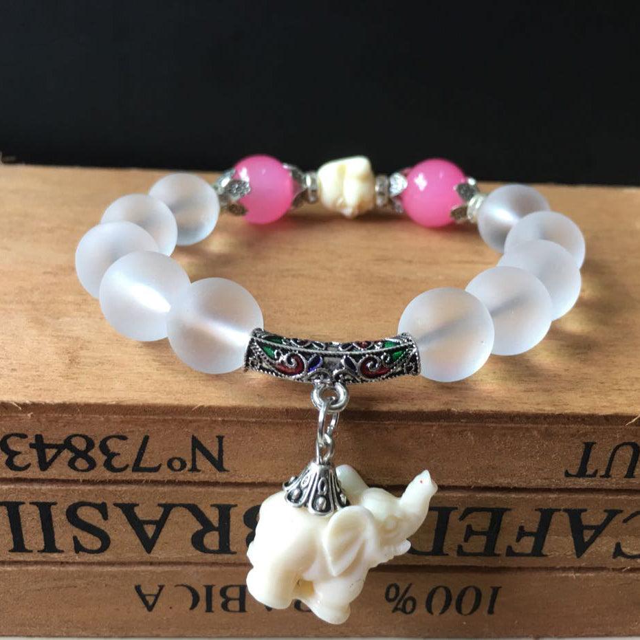 Crystal Elephant Charm Bracelet bead Cultural Bracelet Jewelry - MRSLM