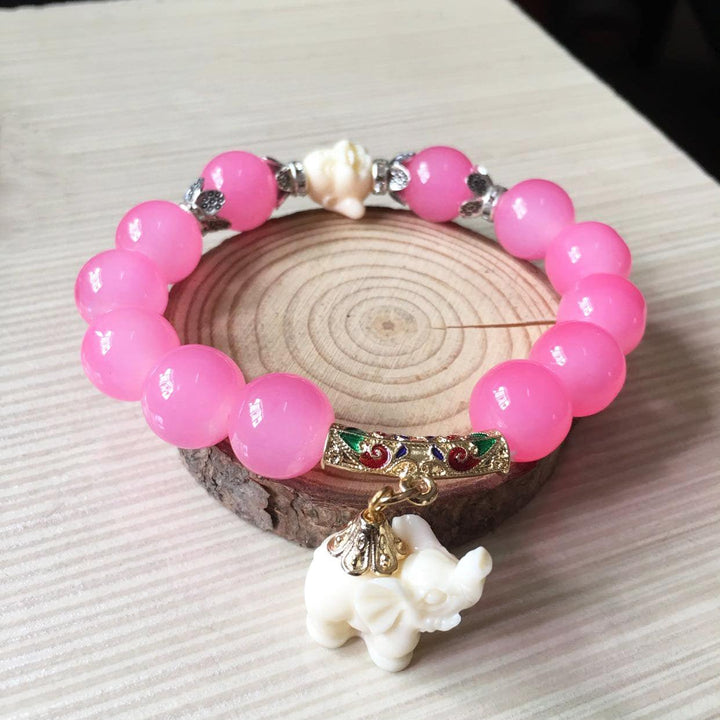 Crystal Elephant Charm Bracelet bead Cultural Bracelet Jewelry - MRSLM