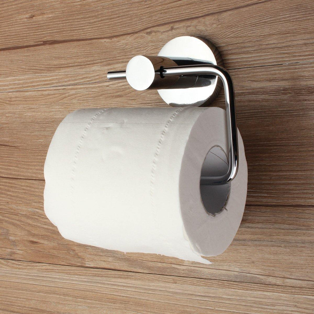 Toilet Roll Tissue Paper Dispenser Holder Wall Mounted Ring Hoop Hook Chrome New - MRSLM
