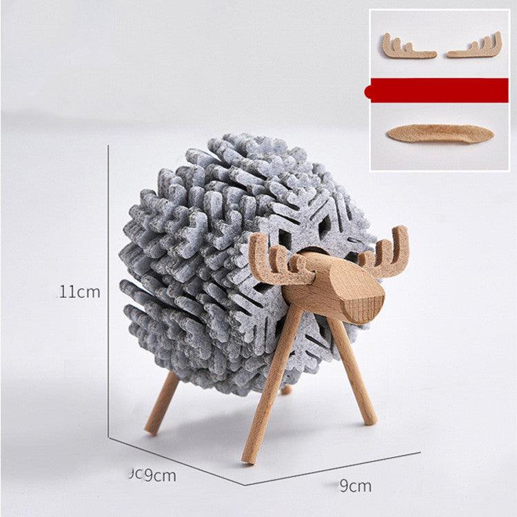 Sheep Elk Anti-Skid Absorbent Insulation Tea Ceremony Felt Coaster Japanese Style Creative Home Office - MRSLM