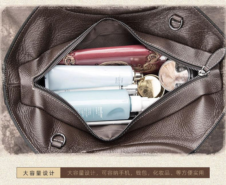 New Retro Female Bag Fashion Casual First Layer Cowhide One-shoulder Messenger Bag - MRSLM