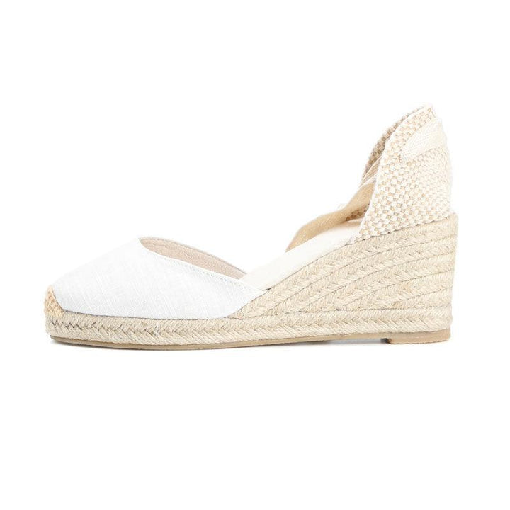 Hemp Rope Straw Sandals Sponge Cake Thick-soled Wedges With Baotou Linen - MRSLM