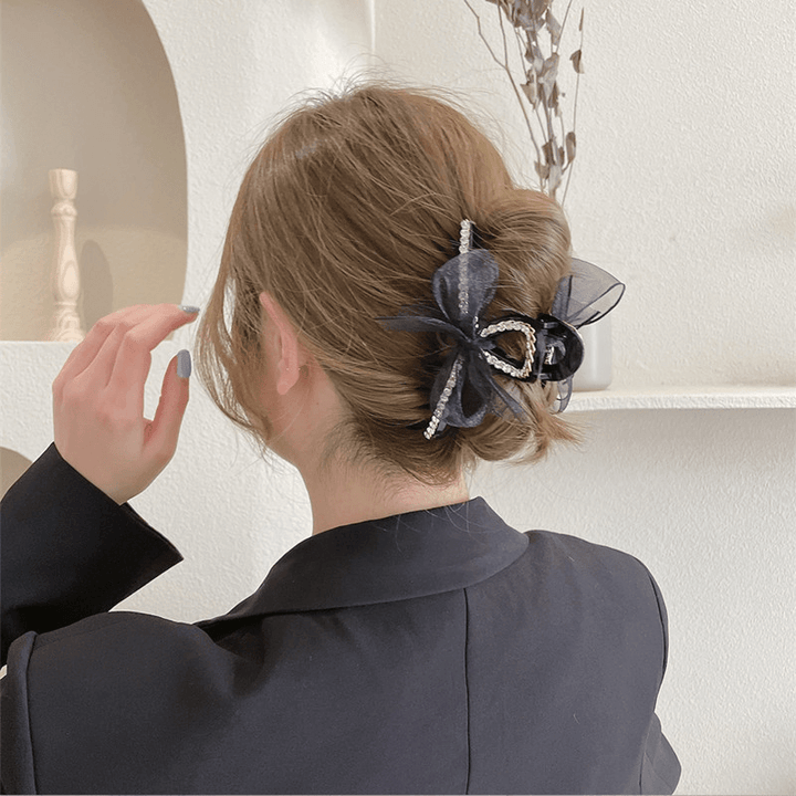 Premium Net Yarn Bow Hairpin Female Small Group Hair - MRSLM