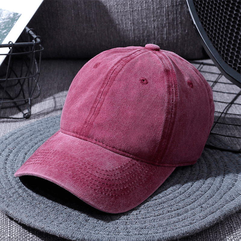 Washed Baseball Caps for Men and Women Outdoor Distressed Sun Hats Simple Caps - MRSLM