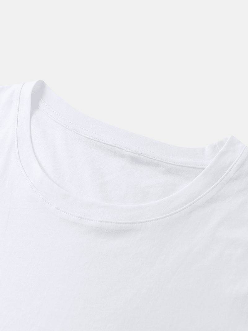 Mens 100% Cotton Moon Astronaut Print Short Sleeve Casual T-Shirts - MRSLM
