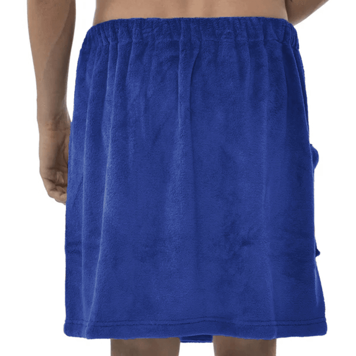 Men'S Bath Wrap Shower Wearable Skirt Body Beach Bathrobe Bath Towels Soft Wraps Robe - MRSLM