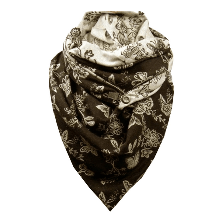 Padded Warm Shawl Printed Bib Scarf - MRSLM