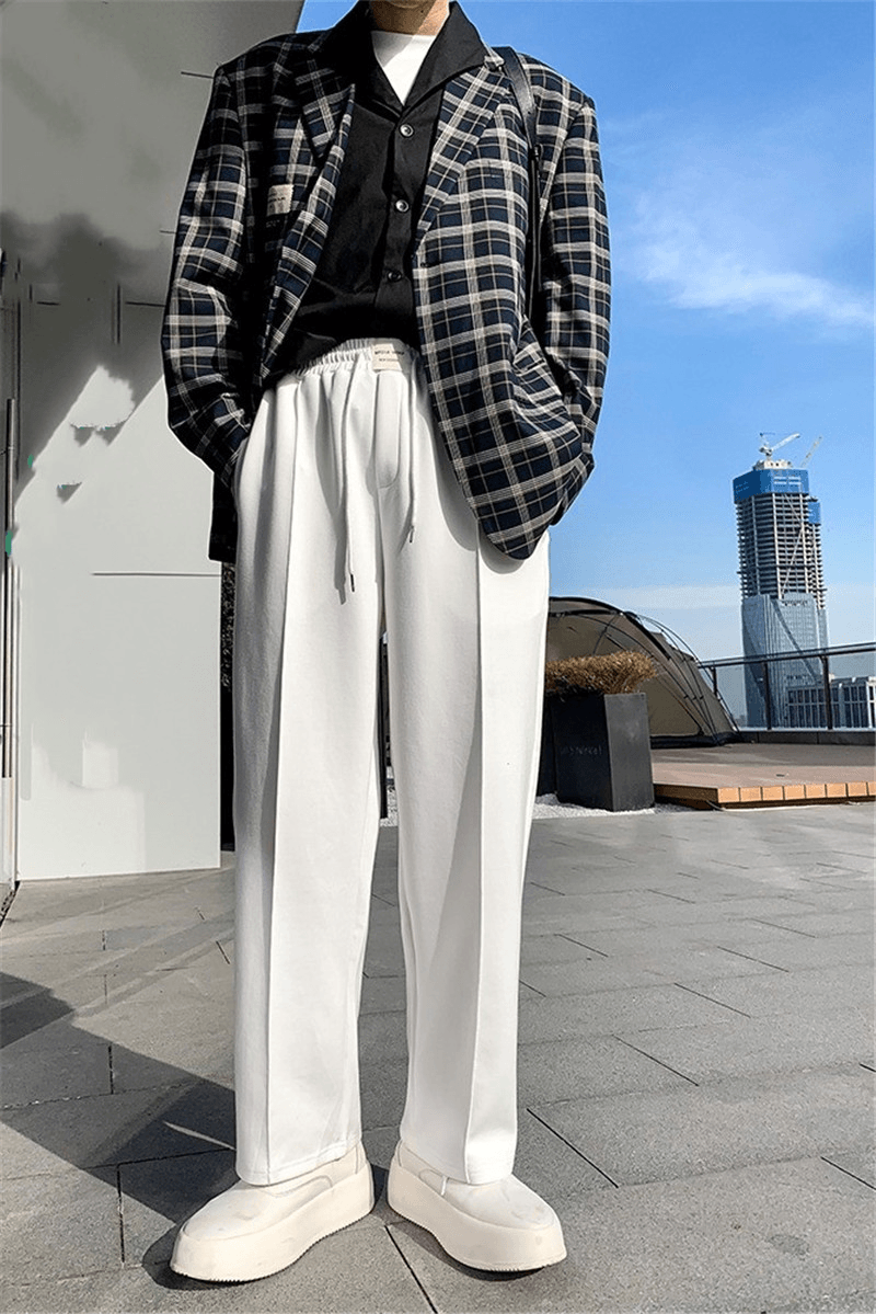 Loose Straight Drape Cotton Wide-Leg Casual Pants - MRSLM