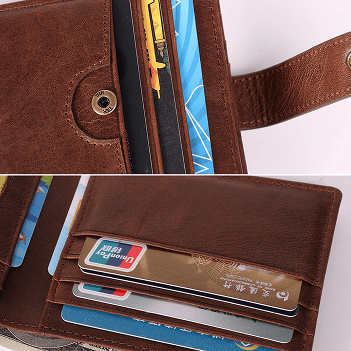 RFID Antimagnetic Genuine Leather 12 Card Slots Wallet - MRSLM