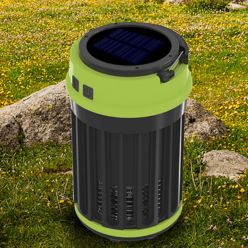 Portable Solar Charging Electric Mosquito Killer Lamp 3 Mode LED Rechargeable Camping Waterproof Tent Light - MRSLM