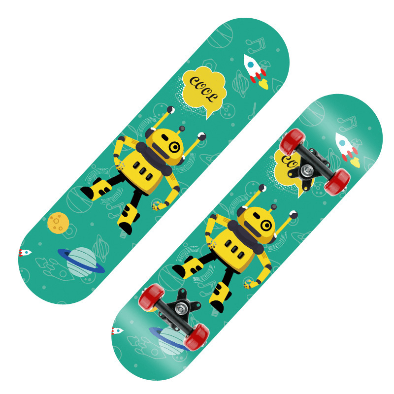 23.5Inch Skateboard Natural Maple Complete Skate Board Beginner＆Professional for Cruising Carving Free-Style Downhill - MRSLM