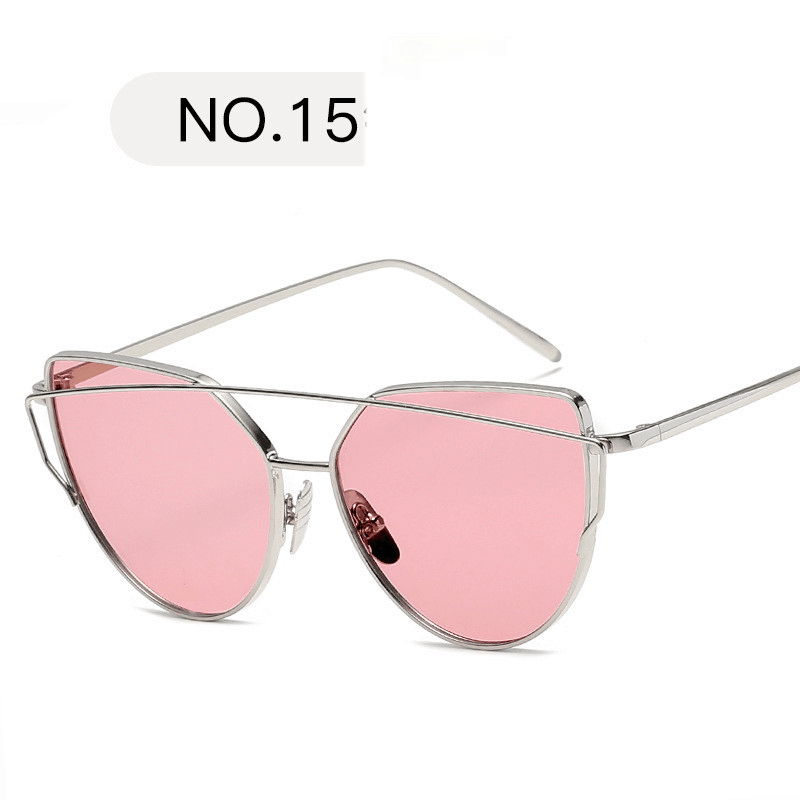 Design Mirror Rose Gold Vintage Cateye Fashion Sun Glasses Lady Eyewear - MRSLM