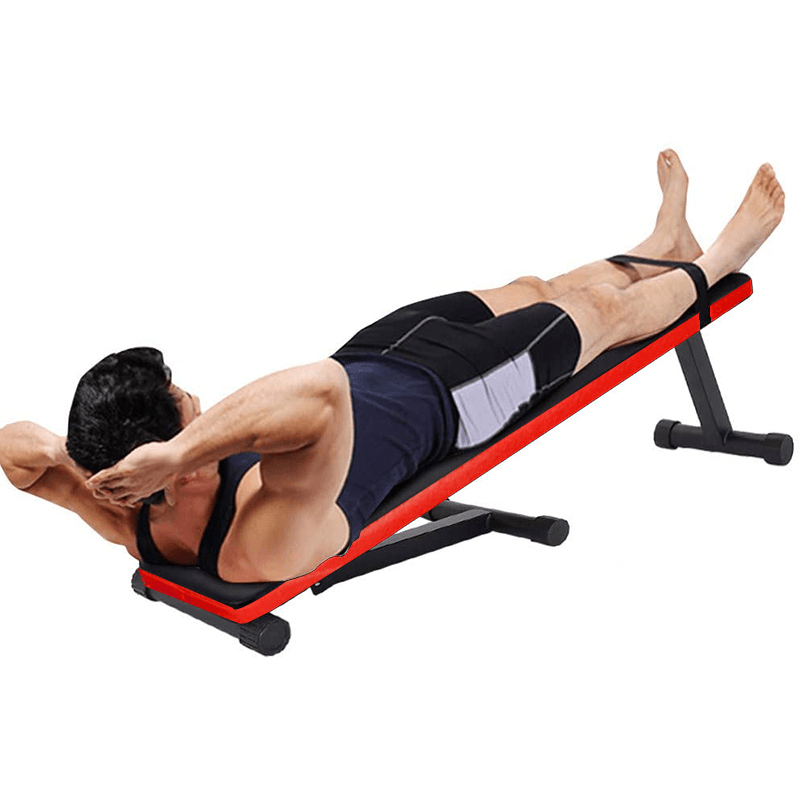 Folding Weight Bench Adjustable Strength Arc-Shaped Decline Sit up Bench Board Fitness Exercise Home Gym - MRSLM