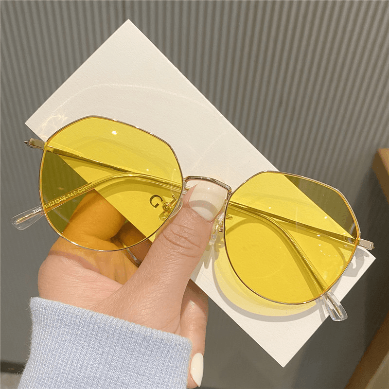 Square Sunglasses Female round Polygonal Ocean Piece Gradient - MRSLM