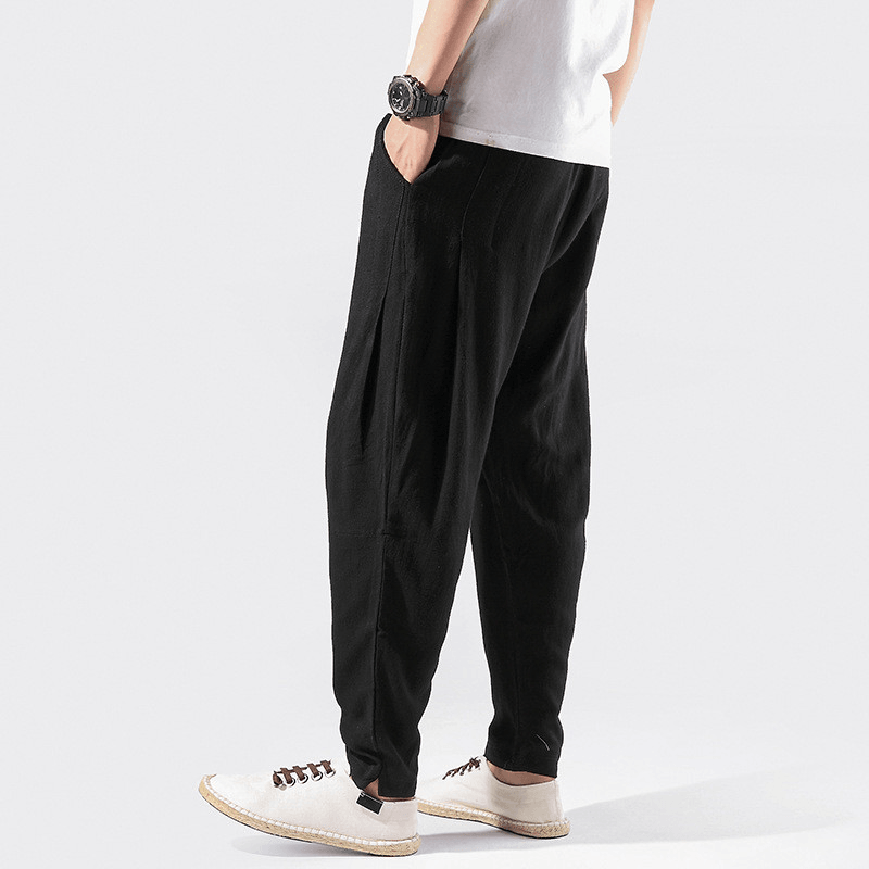 Linen Pants Chinese Style Casual Loose Large Size Harem Pants - MRSLM