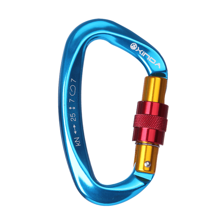 Xinda Camping Main Lock Carabiner Safety Buckle for Mountaineering Rock Climbing Alloy D-Shaped - MRSLM