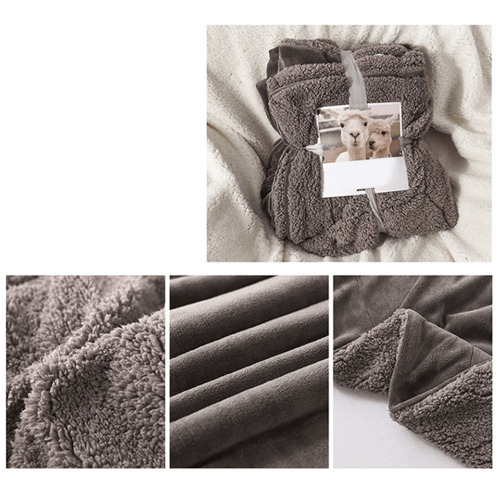 Polar Flannel Warm Blanket Berber Fleece Large Thicken Blanket for Sofa Bed Lounge - MRSLM
