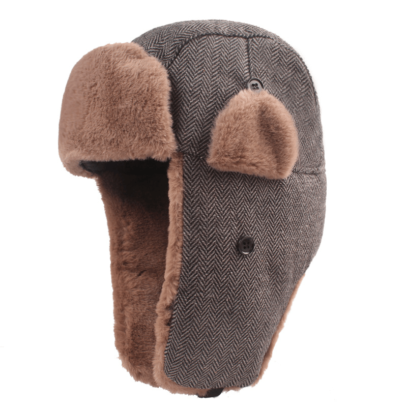 Men'S Thick Warm Ear Protection Snow Cap - MRSLM