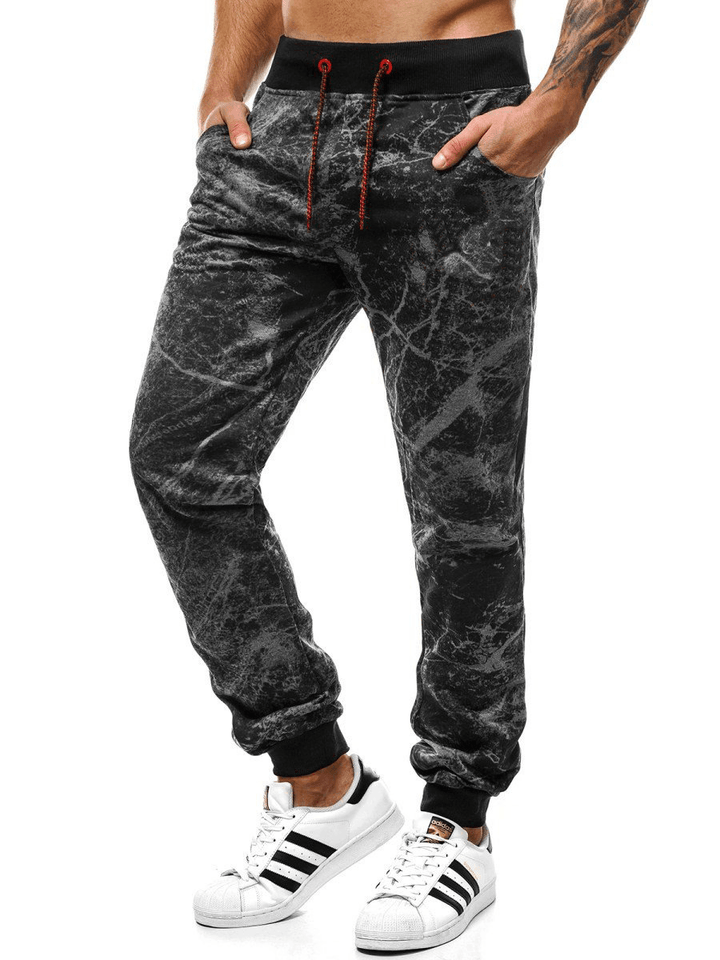 Men'S Slim Ladder Cloud Printed Fashion Street Pants - MRSLM