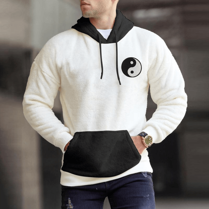 Fall New Men'S Hooded Stitching Loose Sweater Trend - MRSLM
