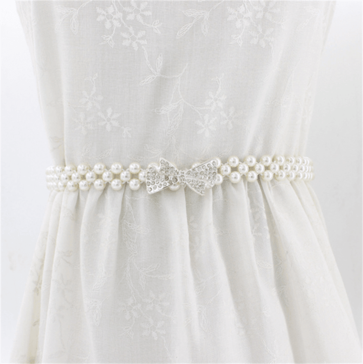 Women'S Rhinestone Pearl Waist Chain Fashion Dress Decoration - MRSLM