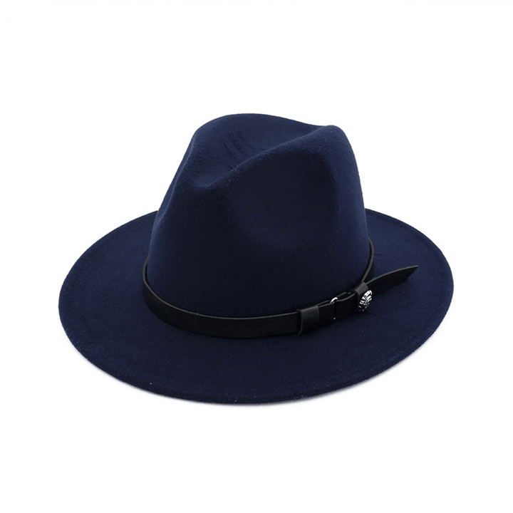 Jazz Flat Brim Felt Straight Brim Hat - MRSLM