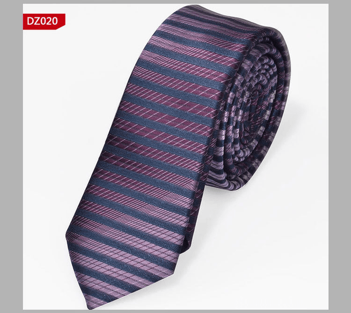 British Style Polyester Yarn Dyed Male 5Cm Narrow Tie - MRSLM