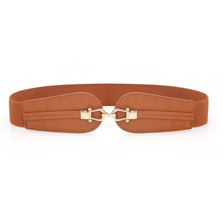 Women'S Elastic Waistband Fashion Stretch Wide Belt - MRSLM