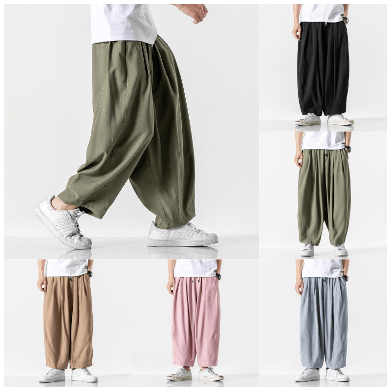 Straight Cropped Harem Pants - MRSLM