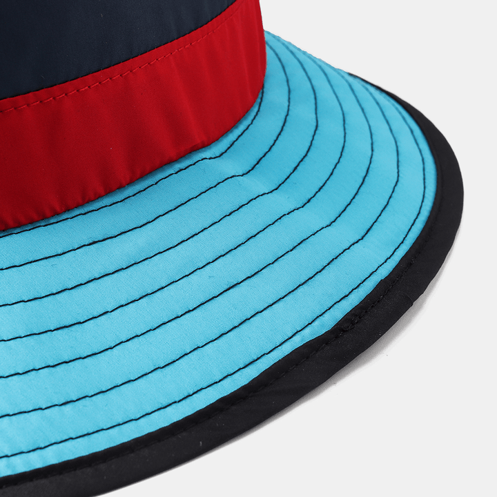 Collrown Multicolor Stitching Fisherman Hat Waterproof Breathable Cap Bucket Hat - MRSLM