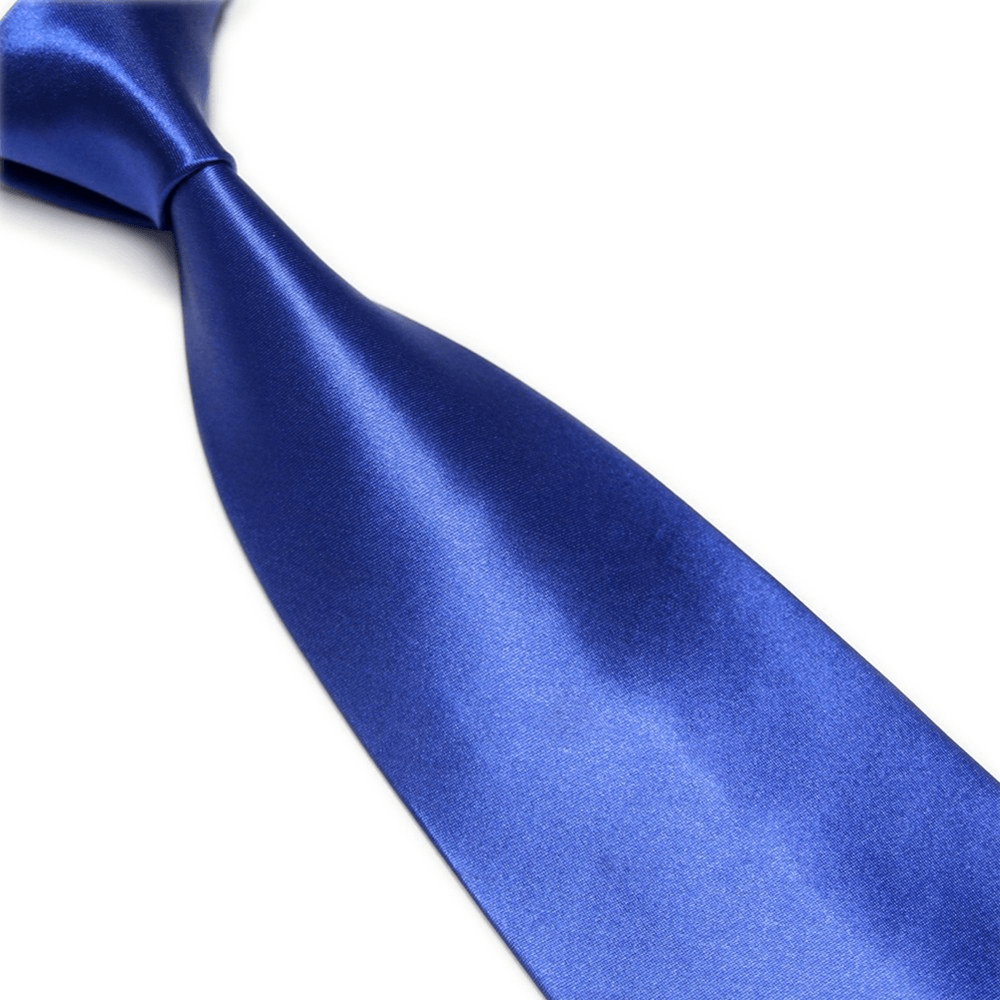 Men'S Imitation Silk Solid Color Wide Tie Knot Wedding Banquet Bright - MRSLM