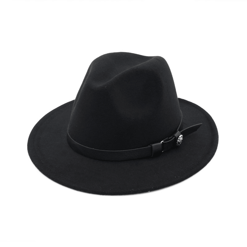 Jazz Flat Brim Felt Straight Brim Hat - MRSLM